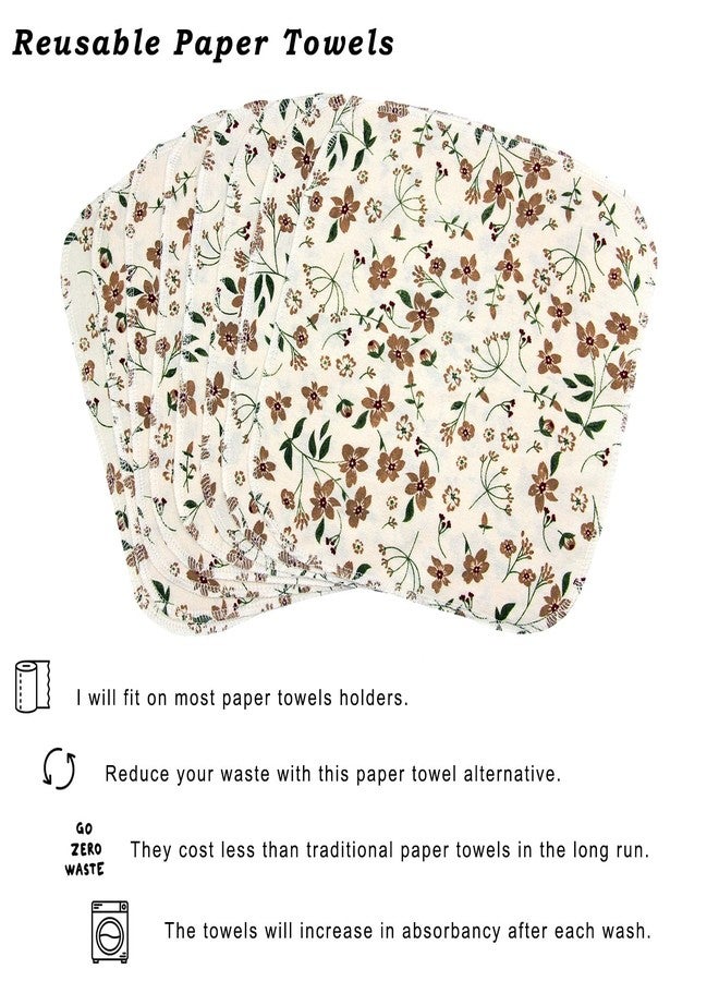 Pinowu Reusable Paper Towels Cotton Cloths (12pcs), Absorbent Kitchen Dishcloths (10x10 inch) Washable Paperless Towels Zero Waste Alternative Napkins for Kitchen Household Cleaning - Image 4
